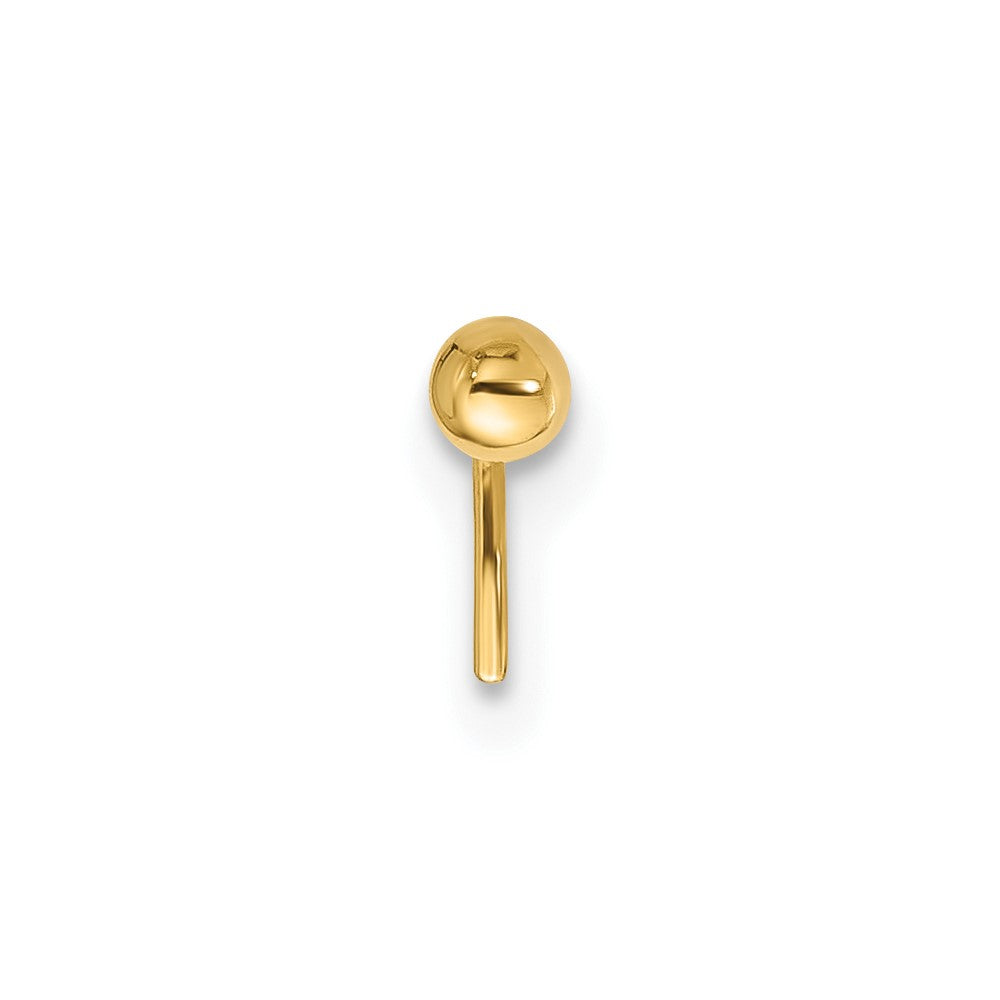 14K Gelbgold Poliert 2.5mm Kugel Nasen Ohrstecker