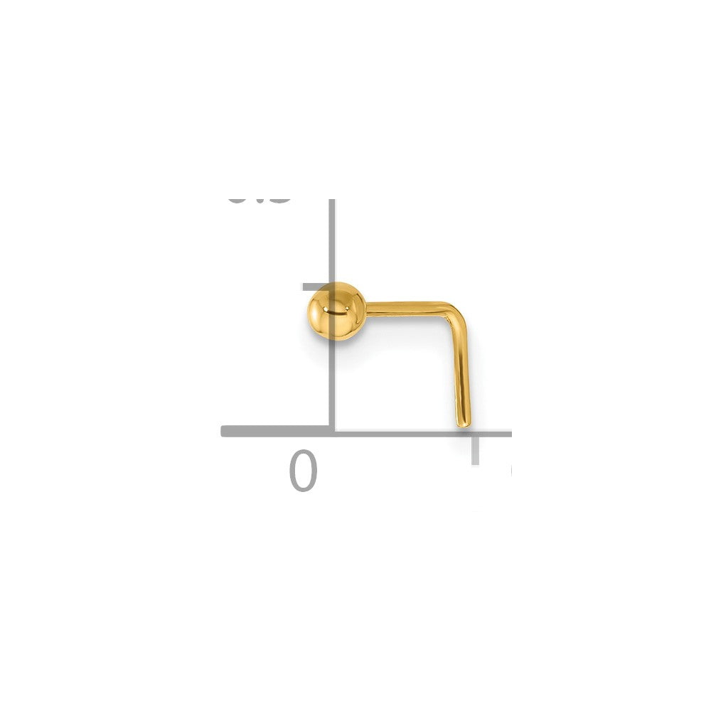 14K Gelbgold Poliert 2.5mm Kugel Nasen Ohrstecker