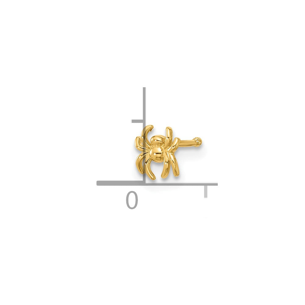 14K Gelbgold Poliert Spider Nasen Ohrstecker