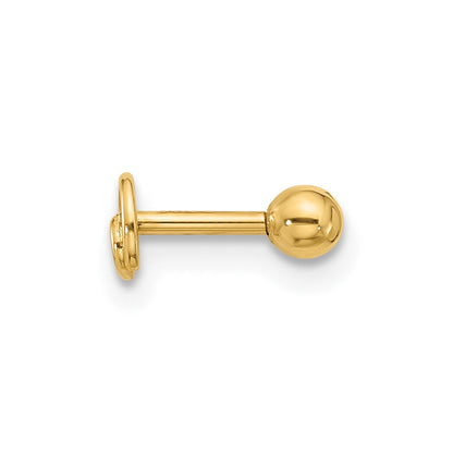 14K Gelbgold Poliert Wirbel Cartilage Ohrstecker