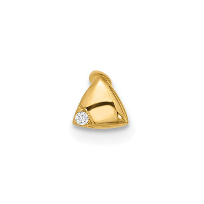 14K Gelbgold Poliert Zirkonia Dreieck Cartilage Ohrstecker