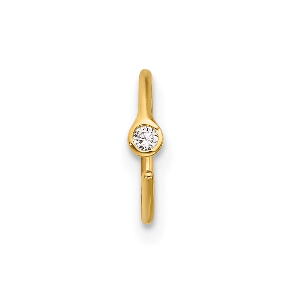 14K Gelbgold Poliert Zirkonia Nasen Ring