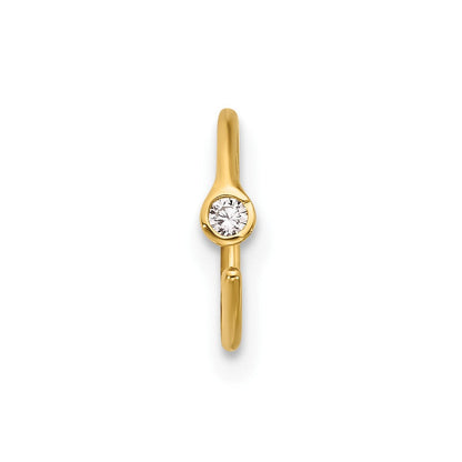 14K Gelbgold Poliert Zirkonia Nasen Ring