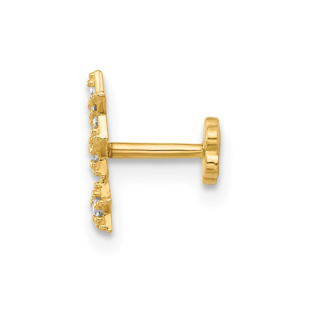 14K Gelbgold Poliert Zirkonia Sterne Cartilage Body Schmuck