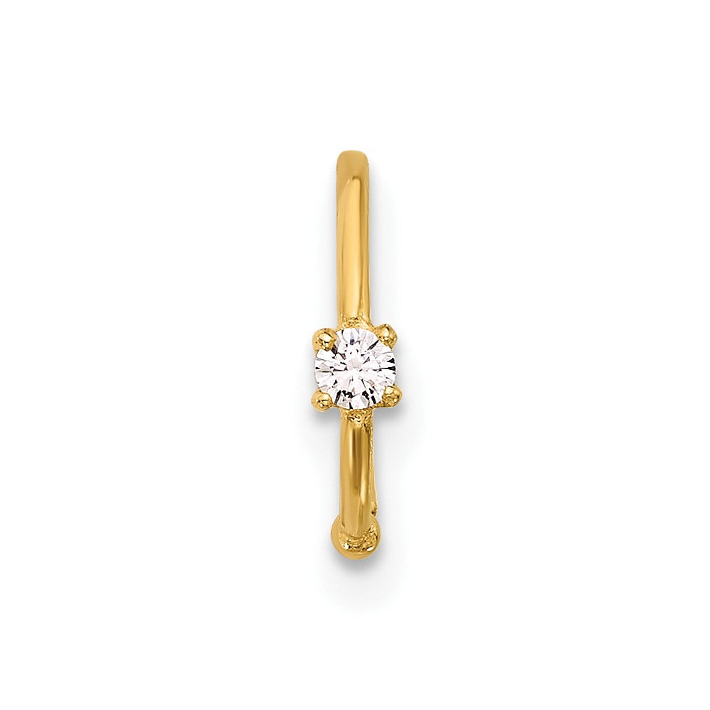 14K Gelbgold Poliert Zirkonia Nasen Ring