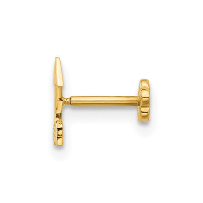 14K Gelbgold Poliert Pfeil Cartilage Body Schmuck