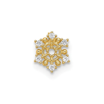 14K Gelbgold Poliert Zirkonia Schneeflocke Cartilage Ohrstecker