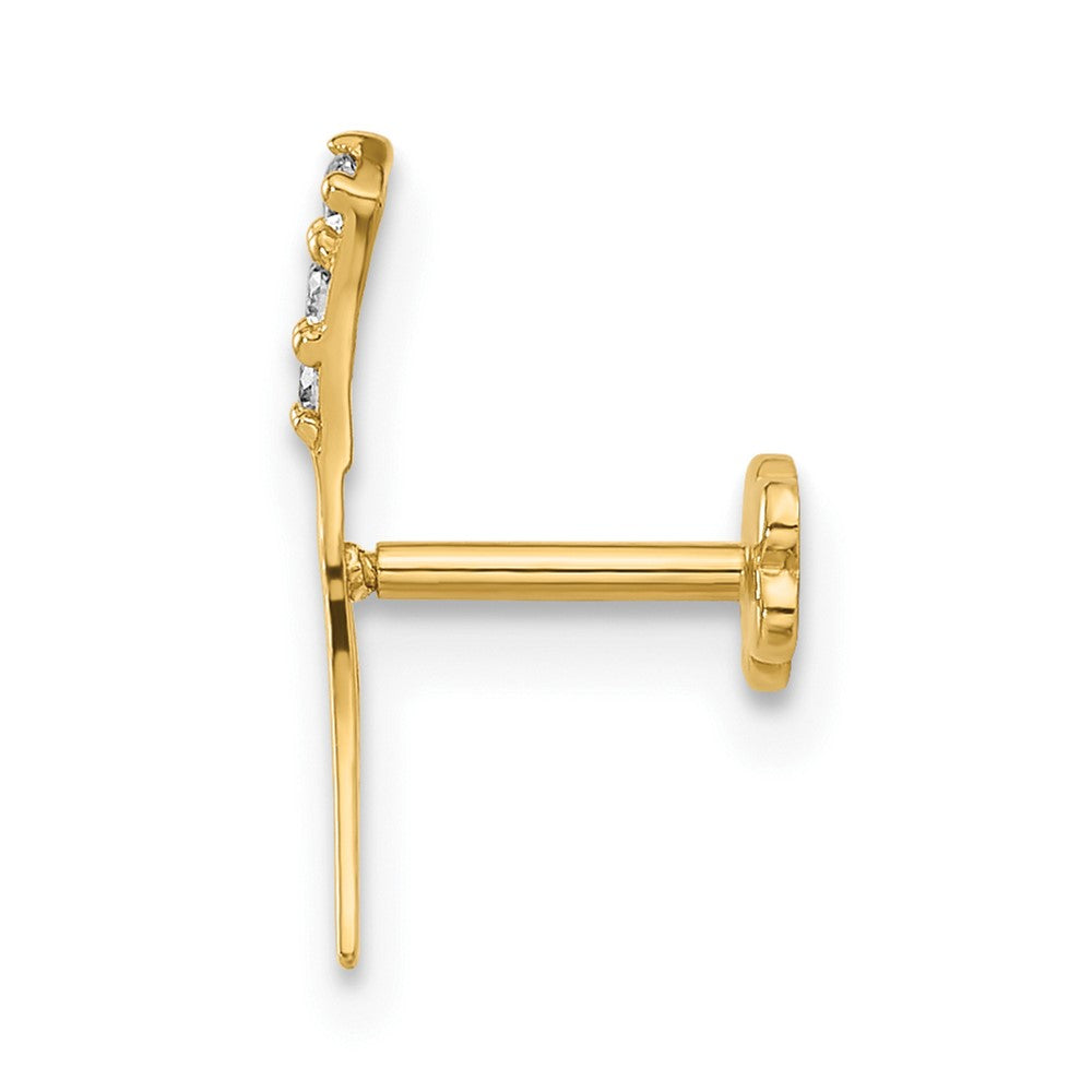 14K Gelbgold Poliert Zirkonia Cartilage Body Schmuck