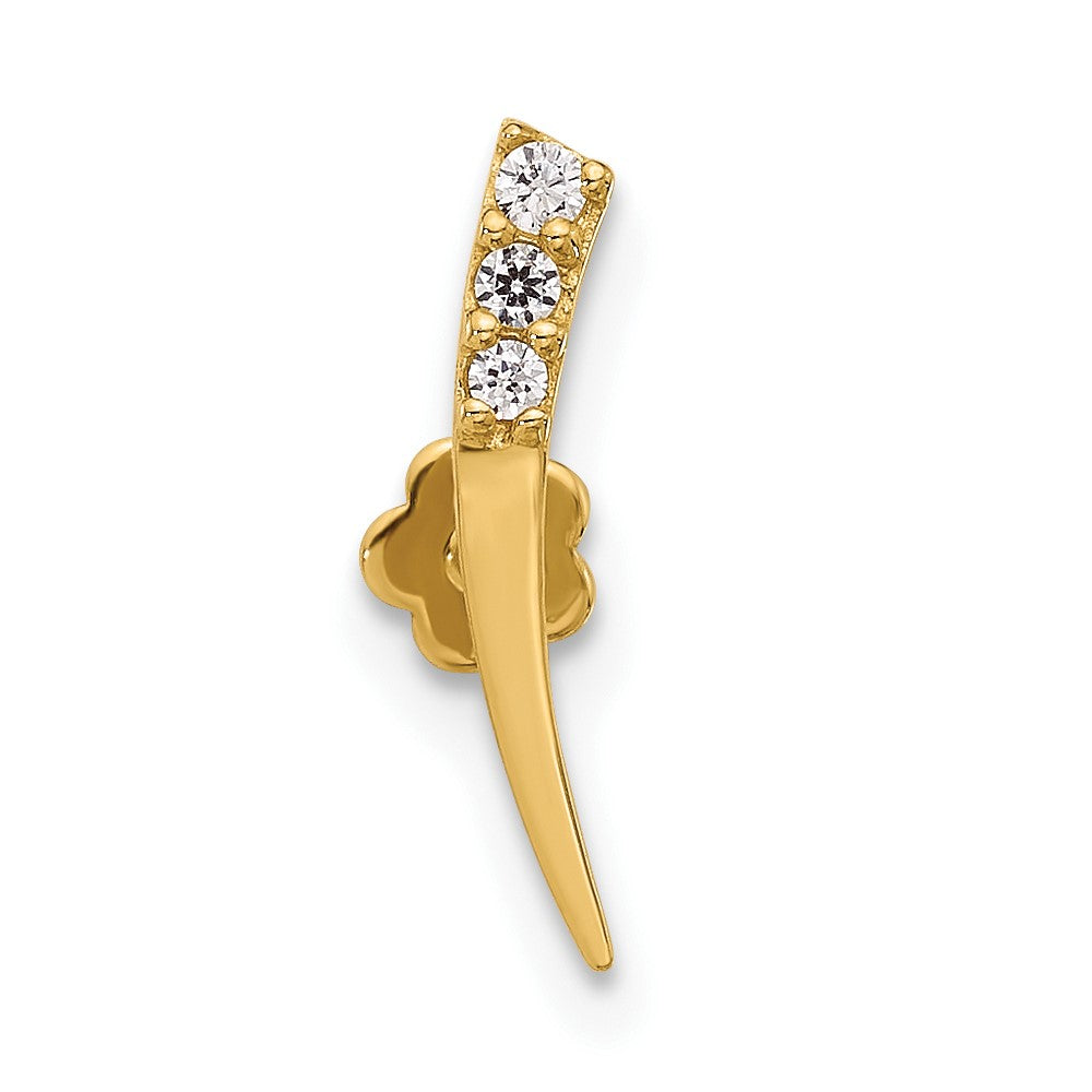 14K Gelbgold Poliert Zirkonia Cartilage Body Schmuck