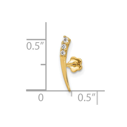 14K Gelbgold Poliert Zirkonia Cartilage Body Schmuck