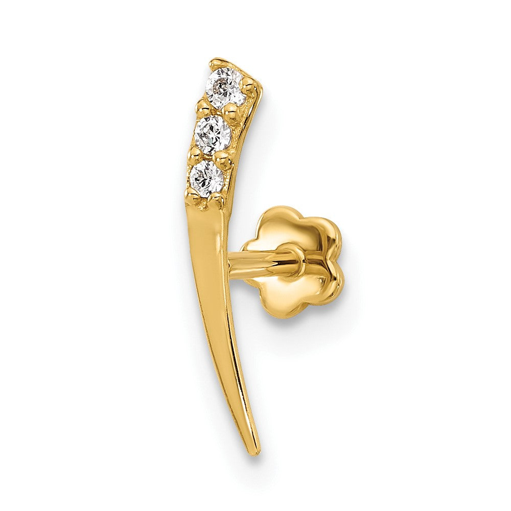 14K Gelbgold Poliert Zirkonia Cartilage Body Schmuck