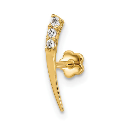 14K Gelbgold Poliert Zirkonia Cartilage Body Schmuck