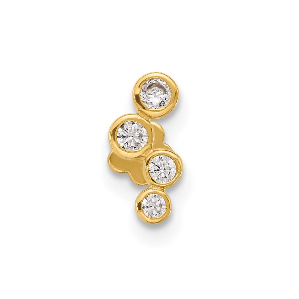 14K Gelbgold Poliert Zirkonia Cartilage Body Schmuck