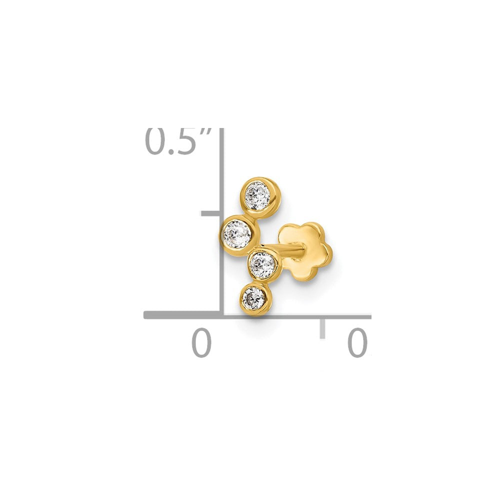 14K Gelbgold Poliert Zirkonia Cartilage Body Schmuck