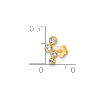 14K Gelbgold Poliert Zirkonia Cartilage Body Schmuck