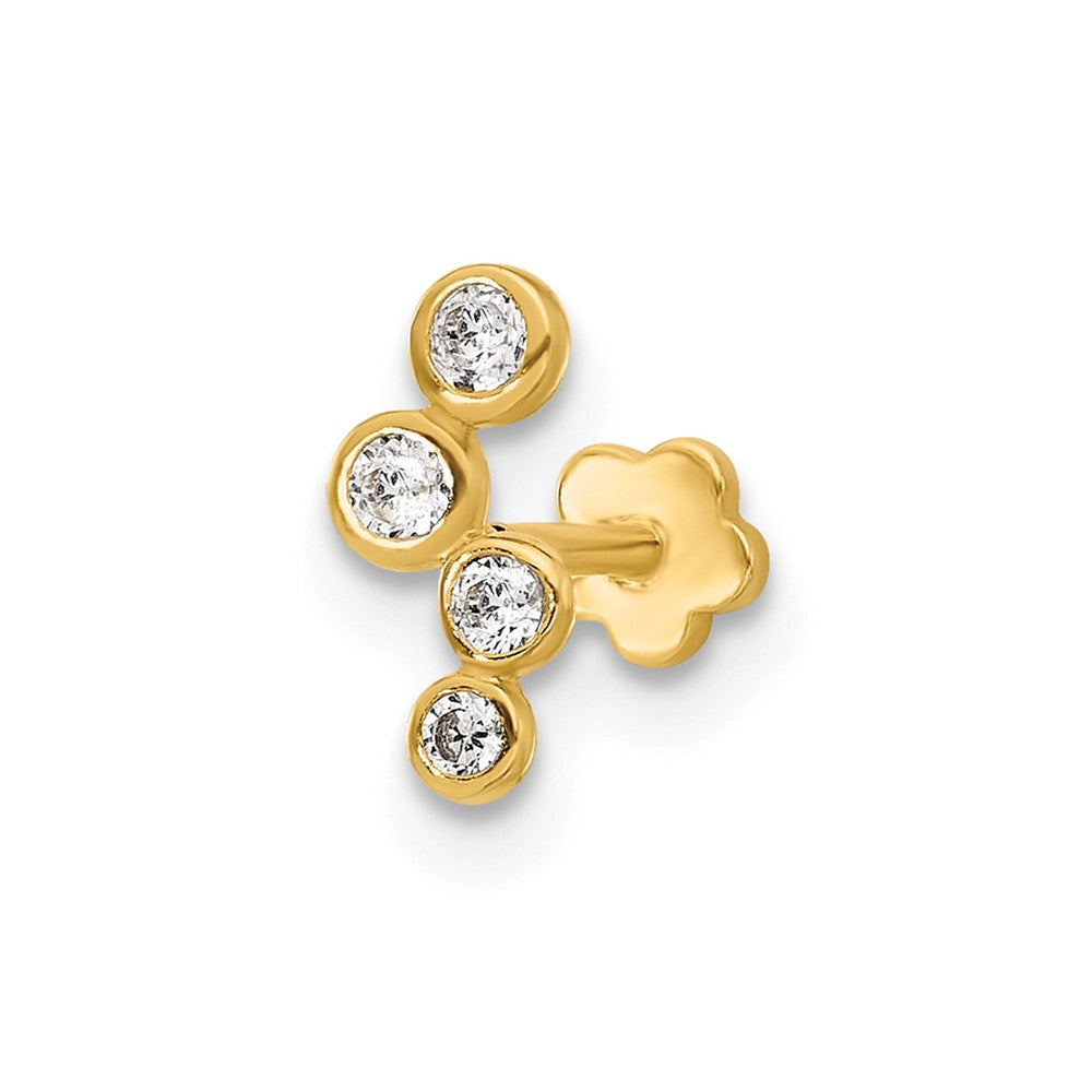 14K Gelbgold Poliert Zirkonia Cartilage Body Schmuck