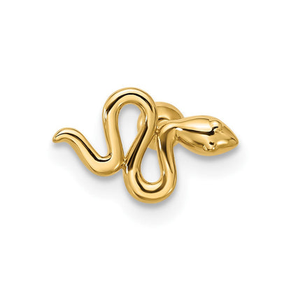 14K Gelbgold Poliert Schlange Cartilage Ohrstecker