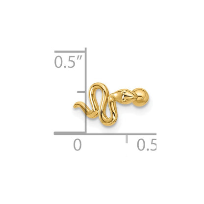 14K Gelbgold Poliert Schlange Cartilage Ohrstecker