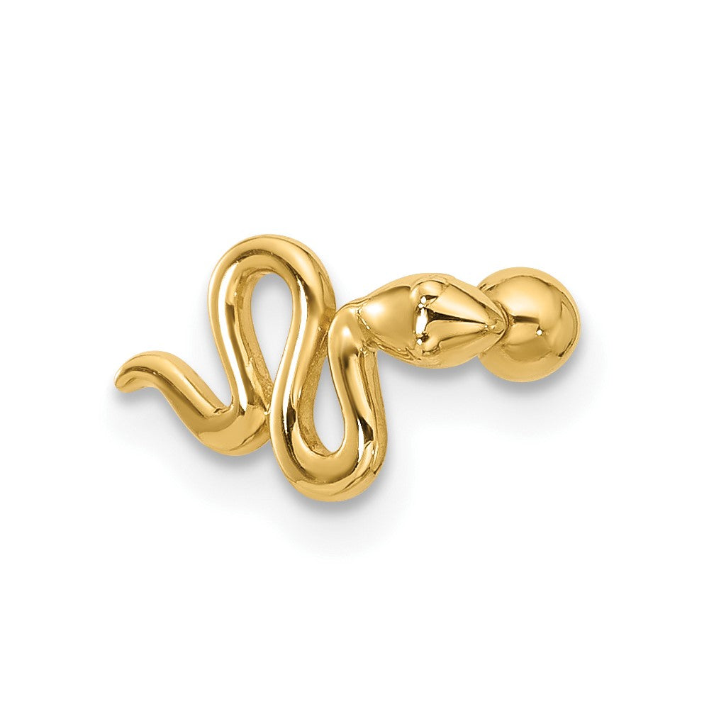 14K Gelbgold Poliert Schlange Cartilage Ohrstecker