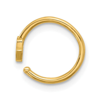 14K Gelbgold Poliert Zirkonia Hamsa Nasen Ring