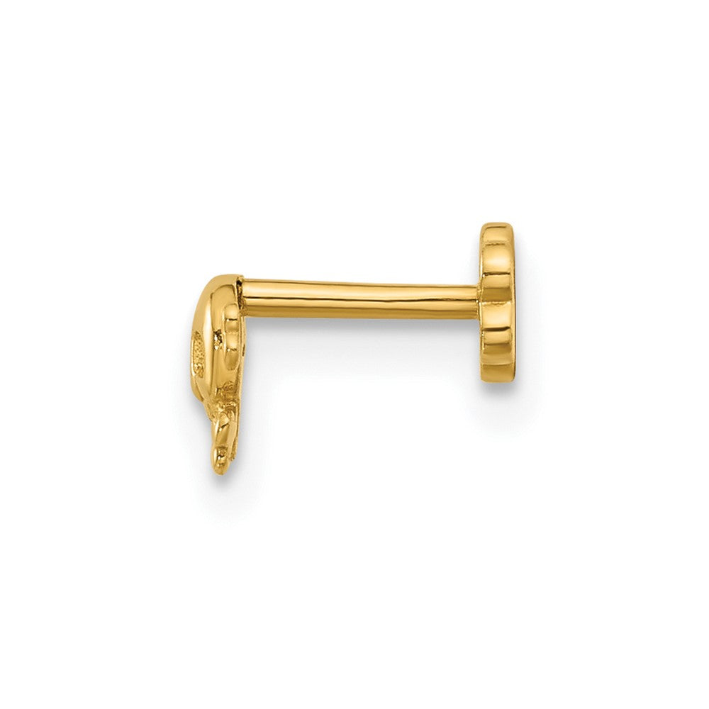 14K Gelbgold Totenkopf und Crossbones Schraubverschluss Cartilage Body Schmuck