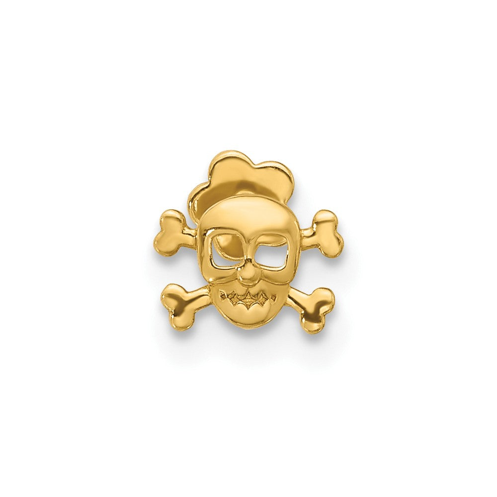 14K Gelbgold Totenkopf und Crossbones Schraubverschluss Cartilage Body Schmuck