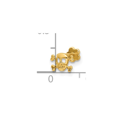 14K Gelbgold Totenkopf und Crossbones Schraubverschluss Cartilage Body Schmuck