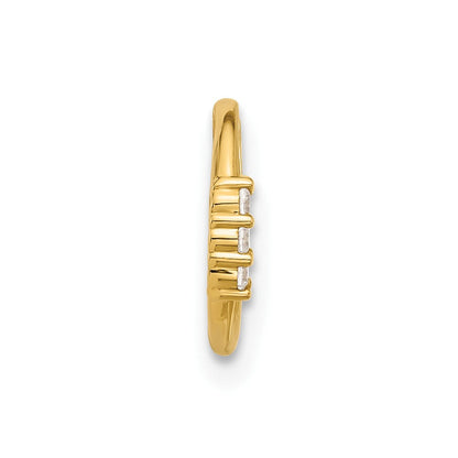 14K Gelbgold Poliert Zirkonia Klappbar Cartilage Ring