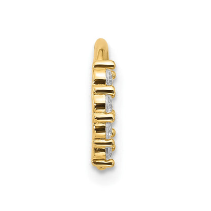 14K Gelbgold Poliert Zirkonia Cartilage Ring