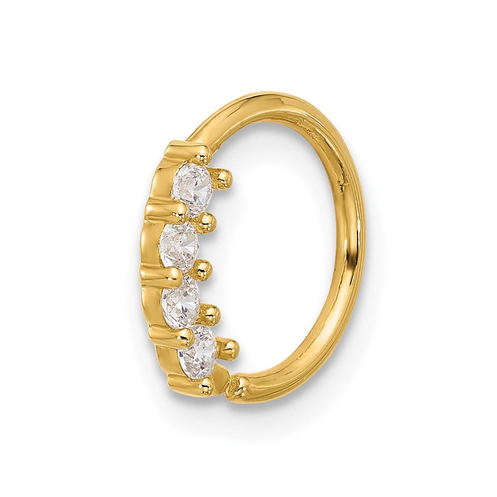 14K Gelbgold Poliert Zirkonia Cartilage Ring