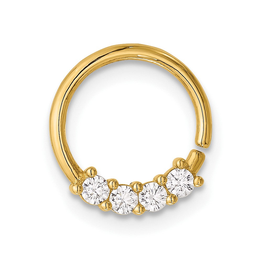 14K Gelbgold Poliert Zirkonia Cartilage Ring