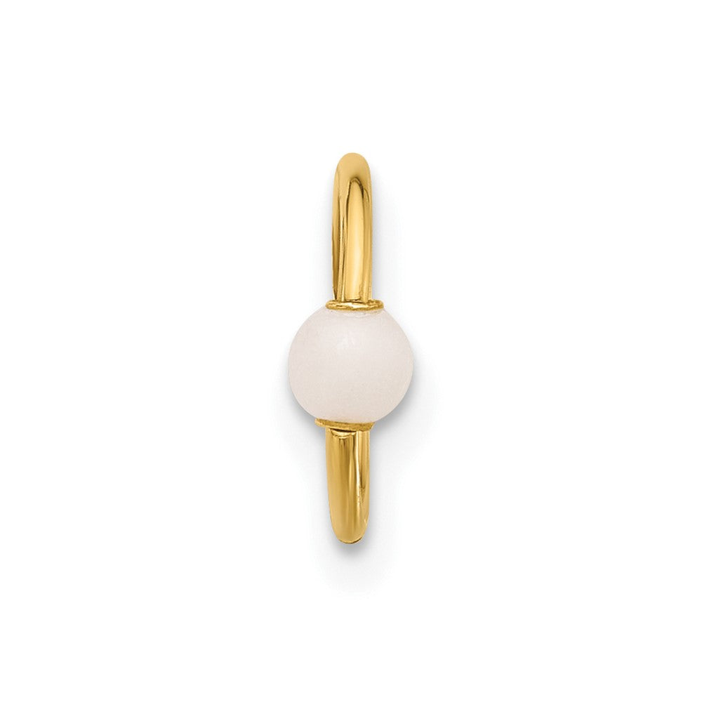 14K Gelbgold Poliert Imitat Perle Cartilage Ring