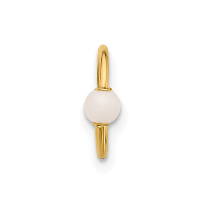 14K Gelbgold Poliert Imitat Perle Cartilage Ring