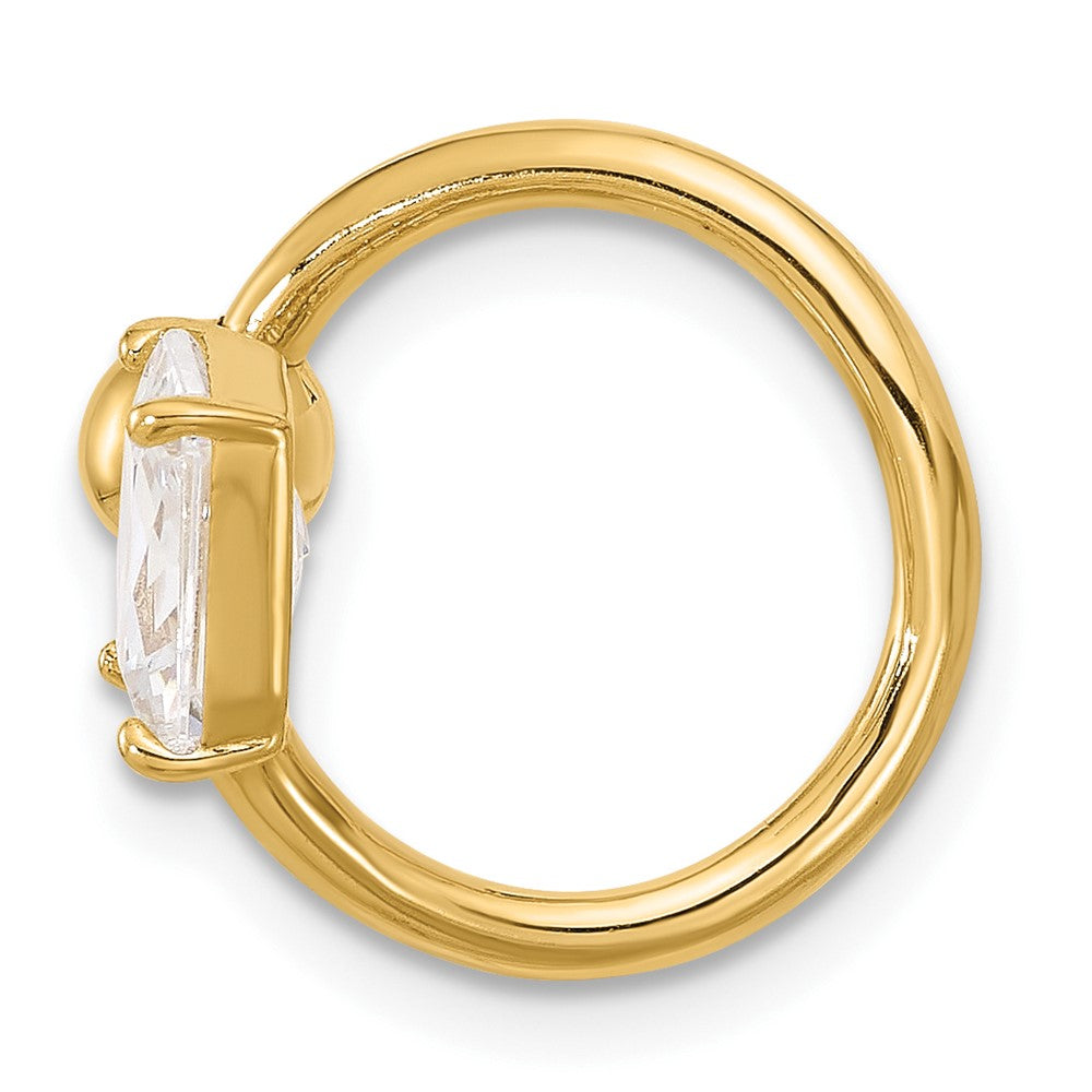 14K Gelbgold Poliert Zirkonia Cartilage Ring