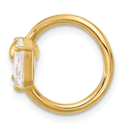 14K Gelbgold Poliert Zirkonia Cartilage Ring