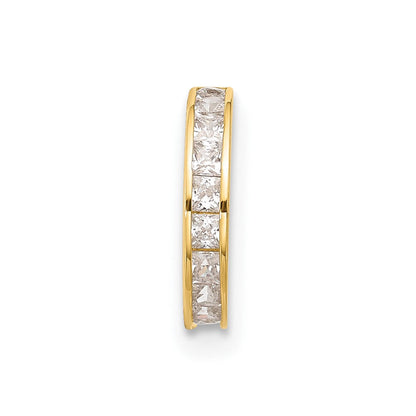 14K Gelbgold Poliert Zirkonia Klappbar Cartilage Ring