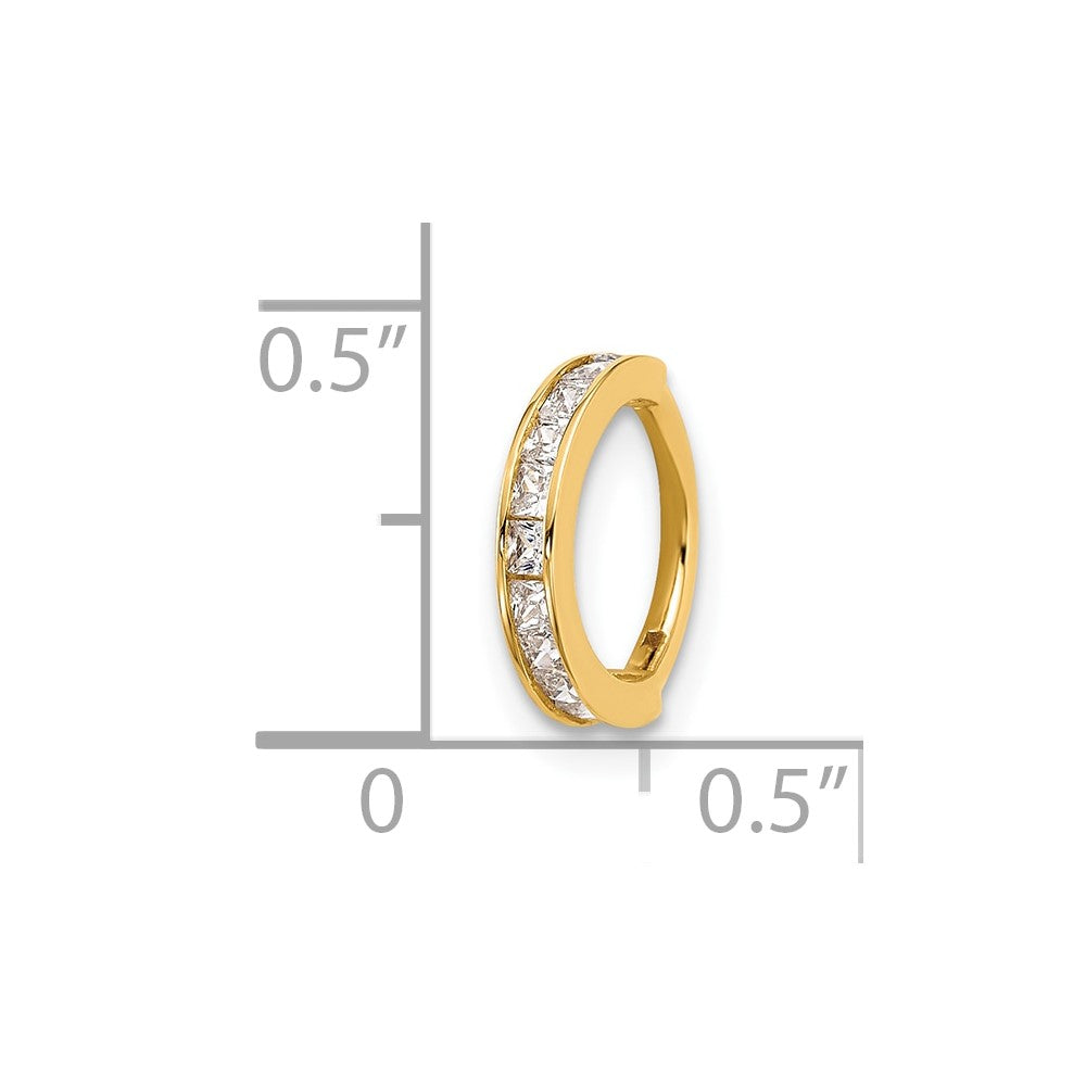 14K Gelbgold Poliert Zirkonia Klappbar Cartilage Ring
