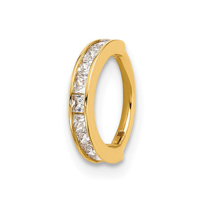 14K Gelbgold Poliert Zirkonia Klappbar Cartilage Ring