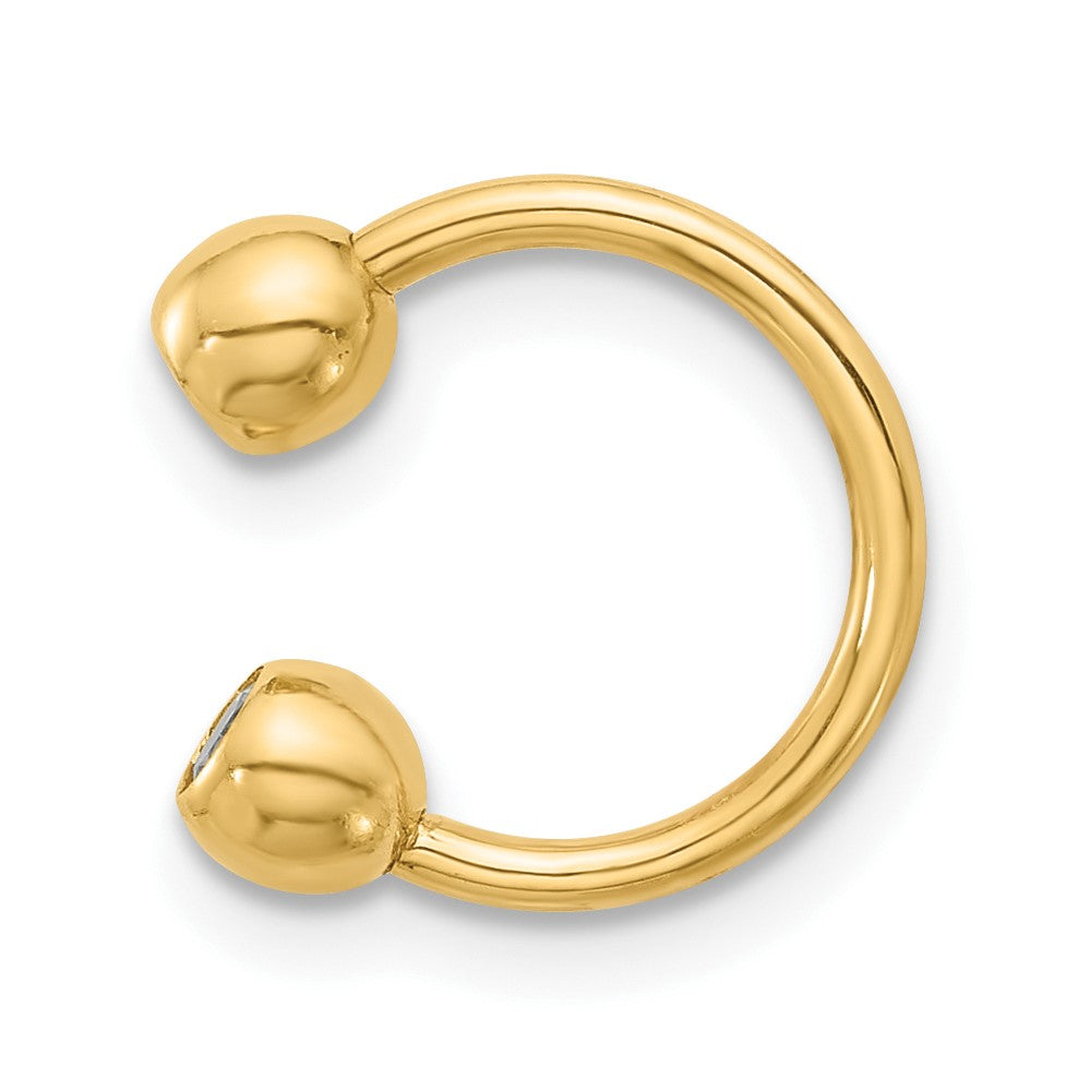 14K Gelbgold Poliert 4mm Zirkonia Cartilage Ring