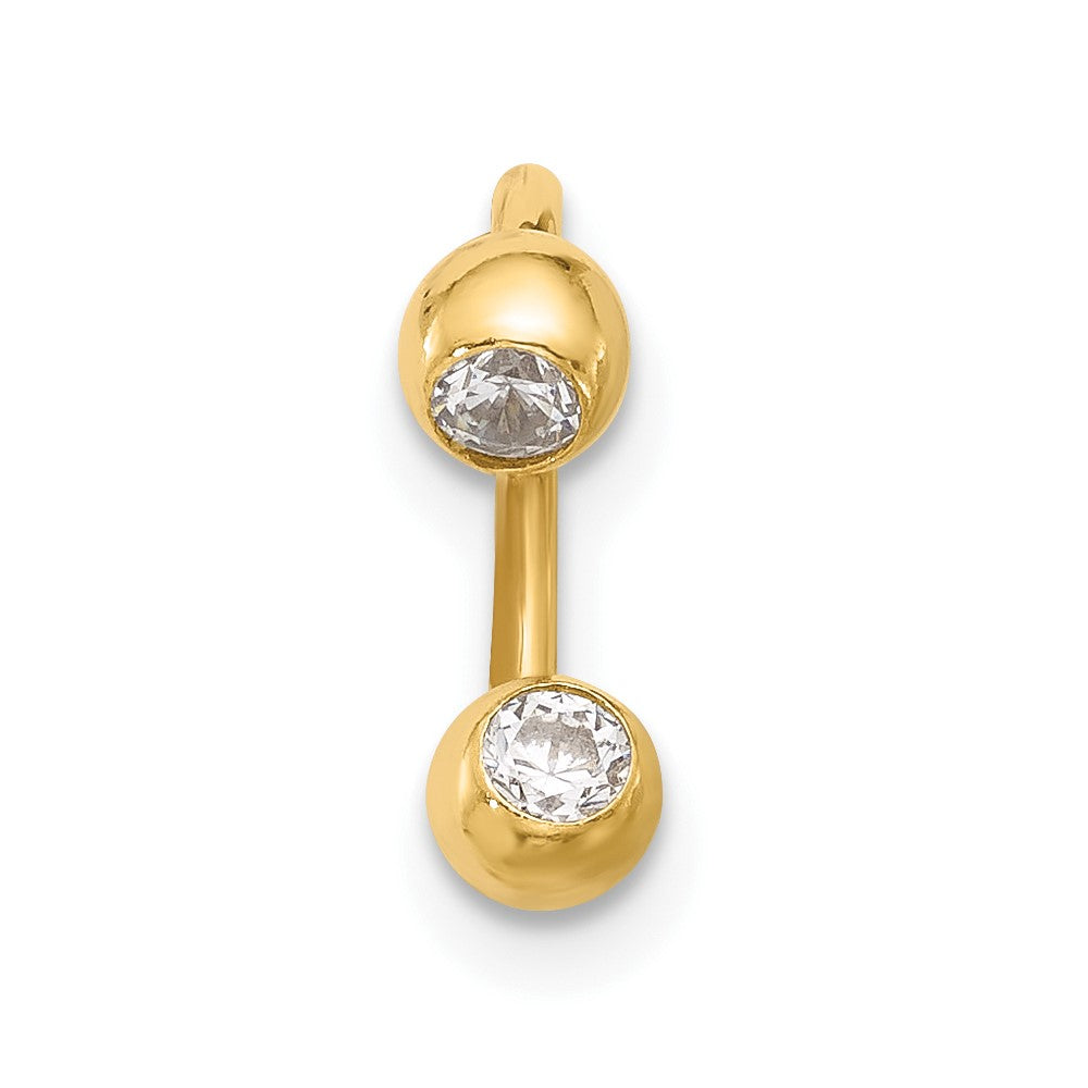 14K Gelbgold Poliert 4mm Zirkonia Cartilage Ring