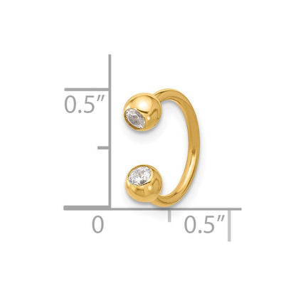 14K Gelbgold Poliert 4mm Zirkonia Cartilage Ring