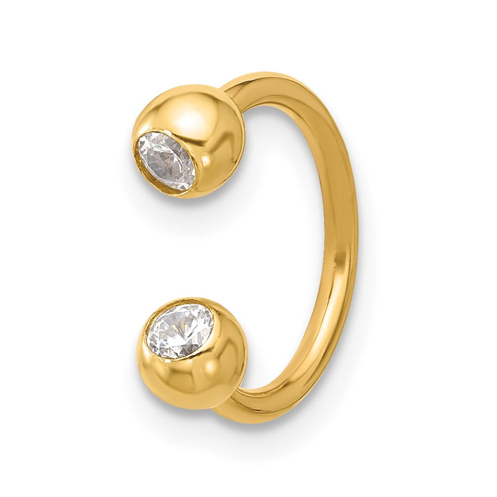 14K Gelbgold Poliert 4mm Zirkonia Cartilage Ring