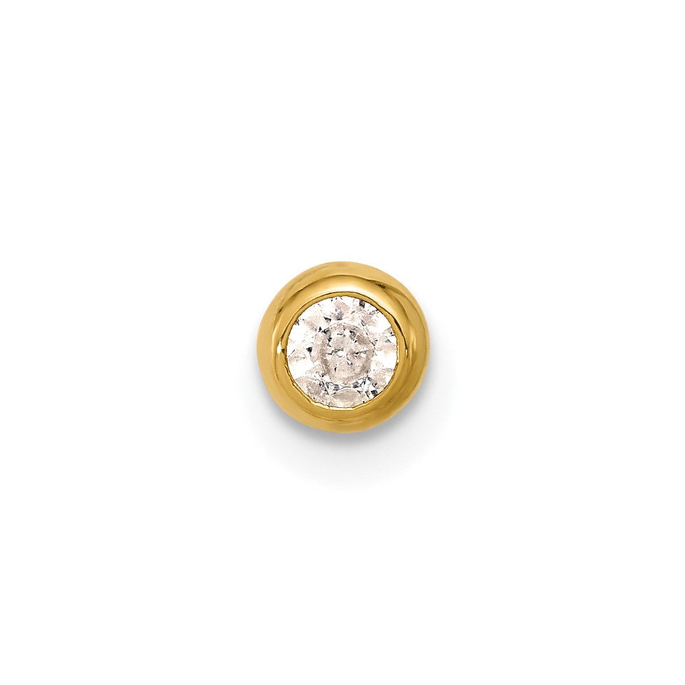 14K Gelbgold Poliert Zirkonia Industrial Body Schmuck