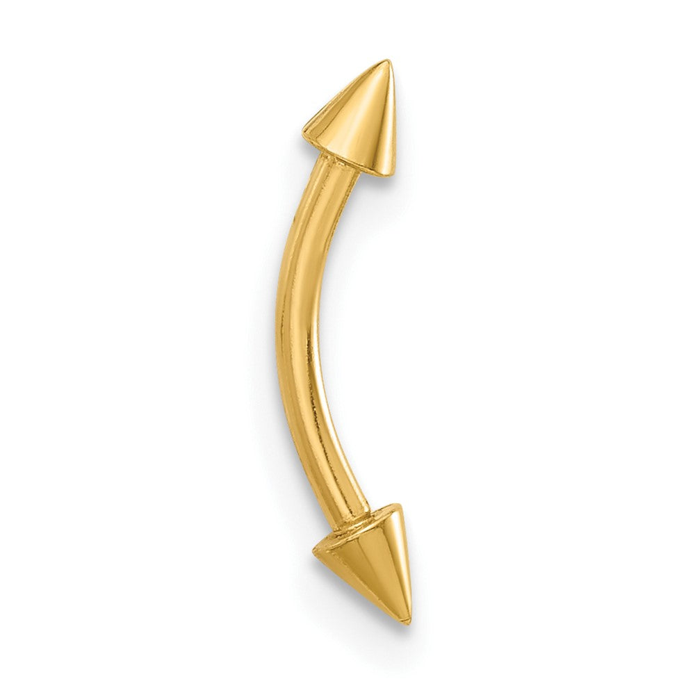 14K Gelbgold Poliert Spiked Eyebrow Ring