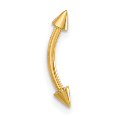 14K Gelbgold Poliert Spiked Eyebrow Ring