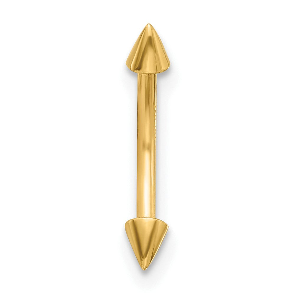 14K Gelbgold Poliert Spiked Eyebrow Ring