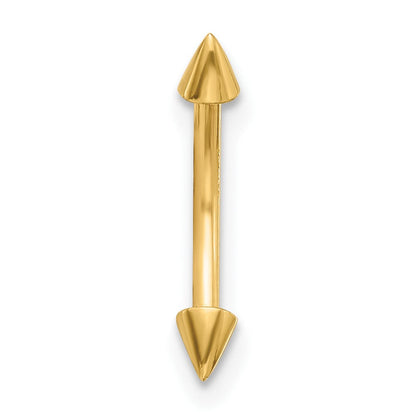 14K Gelbgold Poliert Spiked Eyebrow Ring