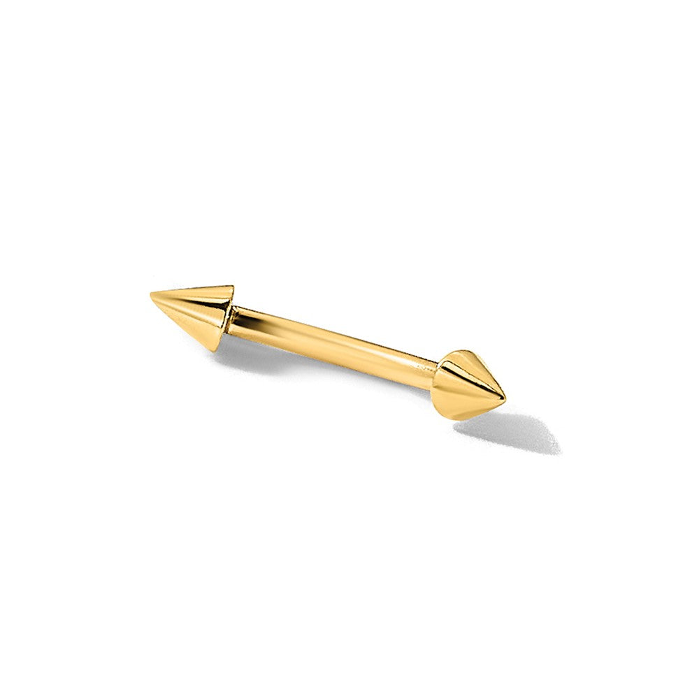 14K Gelbgold Poliert Spiked Eyebrow Ring