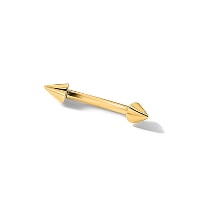 14K Gelbgold Poliert Spiked Eyebrow Ring