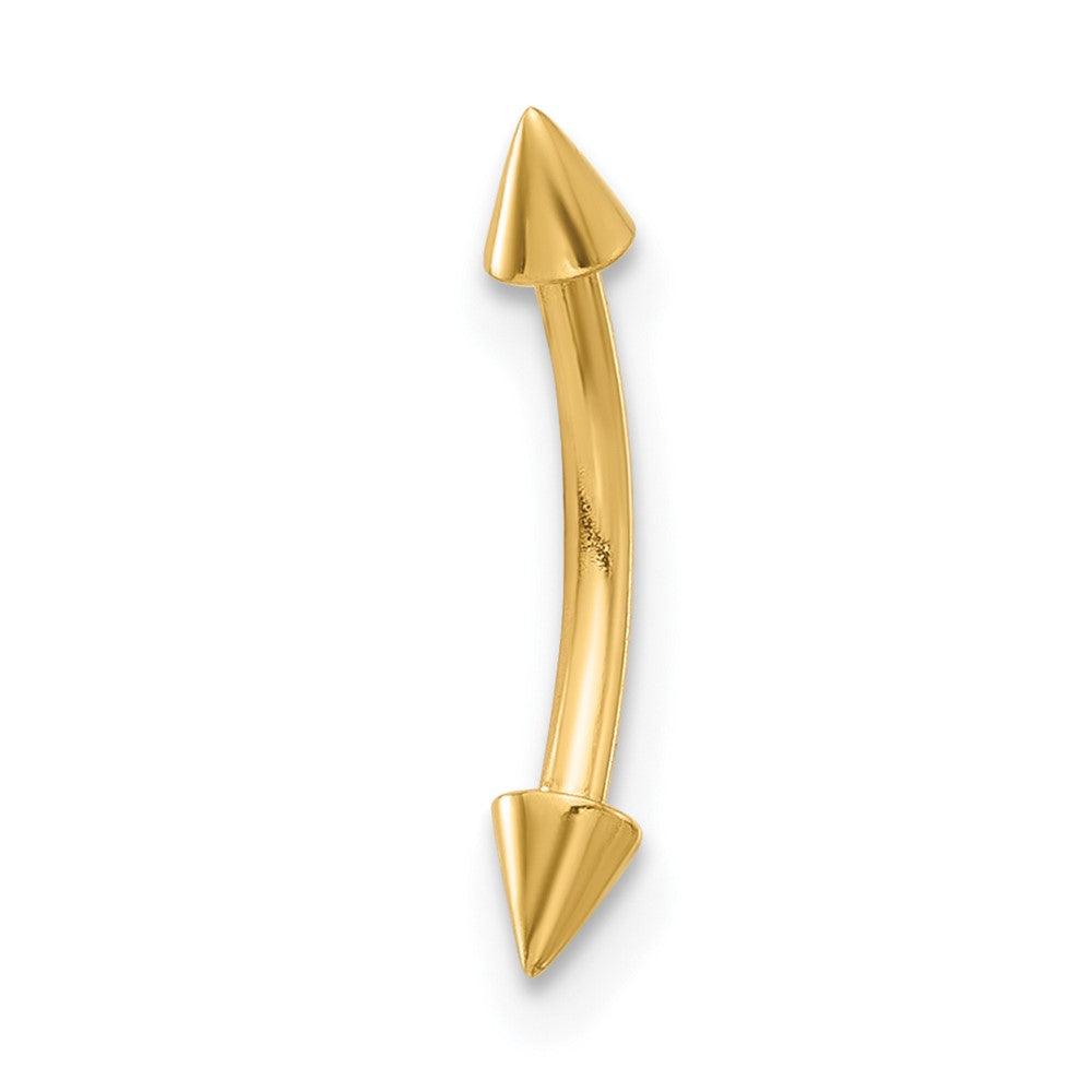 14K Gelbgold Poliert Spiked Eyebrow Ring